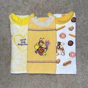 NWOT Baby Towel Bibs Embroidered 3 Pk Age 1-5